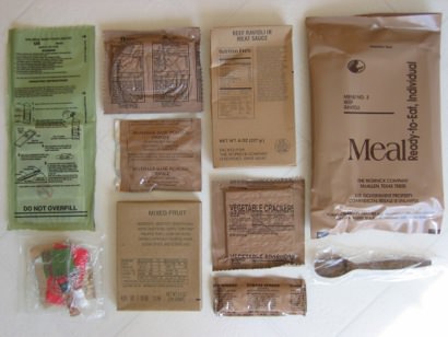 U.S. military Meal, Ready to Eat menu no. 3, Beef Ravioli