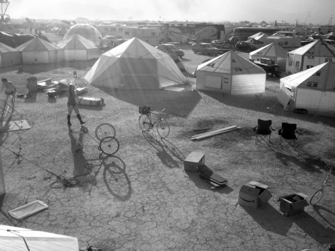 Hexayurt at 2011 Burning Man (credit: Robin Gane-McCalla)