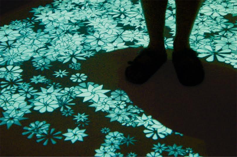 Daisies (2005) is an interactive installation where players dance through projected dasies.